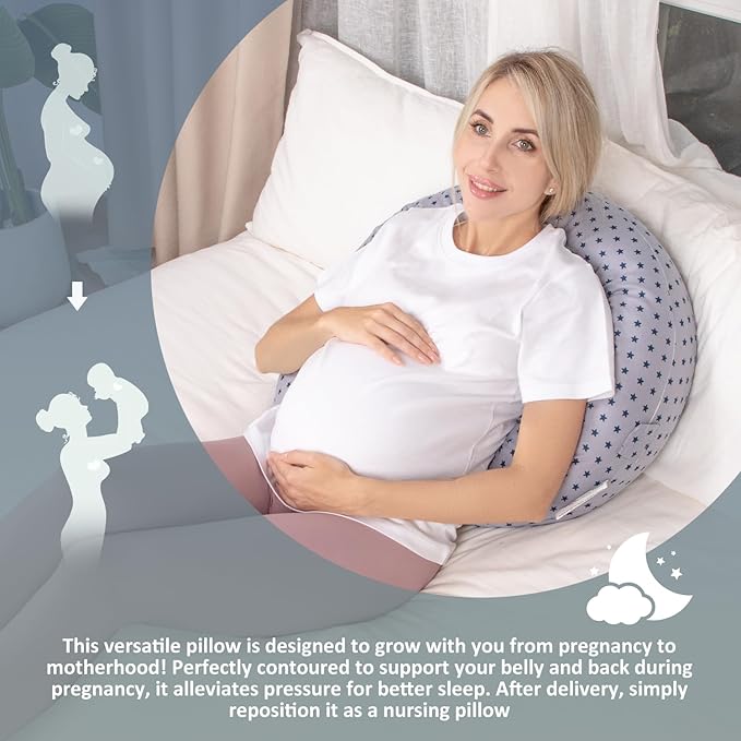 Chilling Home Nursing Pillow for Breastfeeding, Baby Nursing Pillow for Newborn, Nursing Essentials for Bottle and Breastfeeding, Breast Feeding Pillows Support for Mom and Baby with Removable Cover