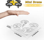 Mini Drone, Hand Operated & RC Nano Quadcopter for Kids & Beginners Indoor, with 3 Batteries, Throw to Go, Flips, Obstacle Avoidance, Children's Day Gift & Christmas Gift for Boys Girls -Yellow