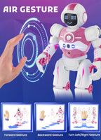 Robot Toys for Kids,Programmable Remote Control Smart Walking Dancing Robot Toy with Gesture & Sensing for Age 4 5 6 7 8 9 10 Year Old Boys for Birthday Present,Pink