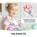 Tiny Twinkle Mess Proof Baby Bib - Waterproof & Lightweight Baby-Led Weaning Apron | 100% Recycled Polyester, Easy Clean & Machine Washable (Petite Safari, Small 6-24 Months)