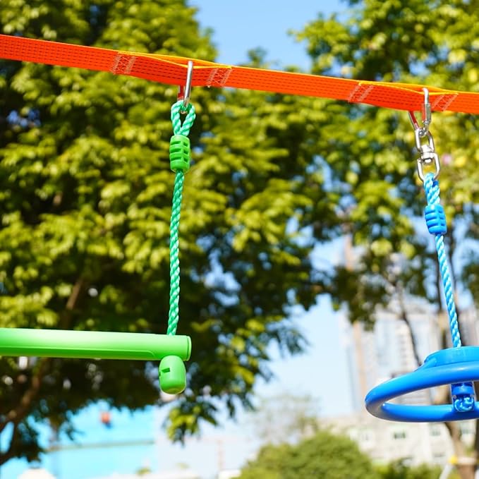 Kids Ninja Monkey Bars 2 Packs for Slackline Accessories for Slackline Obstacle Course for Backyard Attachments to Most Any Home Playground Equipment Sets