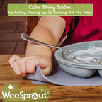 WeeSprout Silicone Suction Placemats for Babies, Toddlers & Kids, Durable Food Grade Silicone with Non-Slip Suction, Raised Edges Contain Mess, Dishwasher Safe, for Dining Table & Restaurants, 2 Pack
