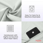 Hooga Grounding Sheet, Twin Size, Organic Fitted Grounded Sheet, Earth Connected Bedding (75"x39"x15") Pure Silver Fiber and Cotton, Grounding Cord Included. Off White