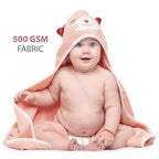 MINIBOO Hooded Baby Towels for Newborn & Toddler - Super Soft Baby Bath Towels with Hood, Highly Absorbent Viscose Made from Bamboo Hooded Towel for Girls, Newborn Essentials.