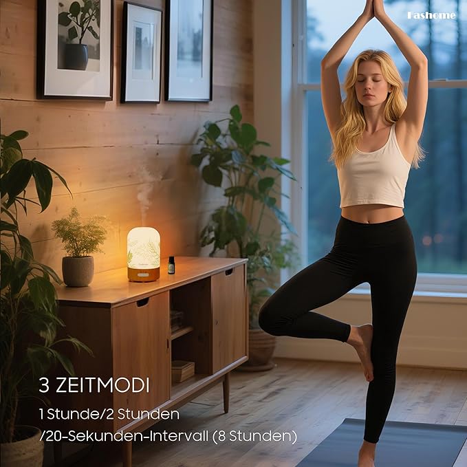 Aromatherapy Essential Oil Diffuser with Jasmine Oil, 6 in 1 Ultrasonic 100ML Aromatherapy Scent Humidifier Vaporizer with Dense fine Mist, Timer, Auto-Off (Summer-Jasmine)