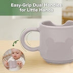 haakaa Silicone Toddler Cups, BPA Free Drop-Proof Training Open Cups for Baby 6 Months+, 5 Ounce (Suva Grey)