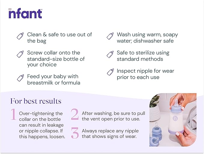 nfant | 2X Standard Flow Nipple, Blue (18ml/min), 4-Pack