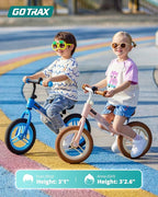 Gotrax KS12 Balance Bike for 2-5 Years Old, 12" Toddlers Bike with LED Light&Bell, Adjustable Soft Seat&Handlebar, Flat-Free Tires&Easy Assembly, Lightweight&No Pedal, Kids Toy Gift for Boys Girls