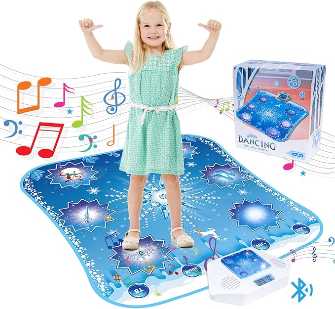 Frozen Toys Dance Mat for Girls - Electronic Dance Mat with Wireless Bluetooth for Children,Light Up LED Kids Musical Mat, Dance Floor Mat,Birthday Xmas Gifts for 3 5 7 9 10+ Year Old Girls Boys
