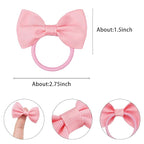 CÉLLOT Toddler Hair Accessories - 40pcs 2.75" Elastics Rubber Ribbon Bands, Bows for Baby Girls, Kids & Children, Pastel Colors