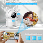 1080P Pan/Tilt Security Camera for Baby Monitor, 2.4G WiFi Pet Camera with Motion Detection, Night Vision, 2-Way Talk, RGB Night Lights, Lullabies, TF/Cloud Storage, Works with Alexa & Google Home