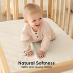 KeaBabies 2-Pack Muslin Crib Sheets for Boys, Girls - 100% Organic Cotton Fitted Baby Crib Mattress Sheet, Soft Breathable Standard Toddler Bed Cover Bedding Set, Neutral, Durable 52x28 (Willow)