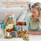 Honey Bee Workshop Mini Building Set, Creative DIY Simulation Building Toys, 1242PCS Mini Building Honey Bee Workshop Set Boys Girls 6+
