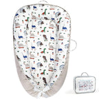 KISS GOLD Baby Lounger - Breathable Soft Cotton Cover Baby Lounger Nest, Babies Essentials Gifts, Portable Lounger for Baby Tummy Time Floor Playing Seated Support for Home and Travel