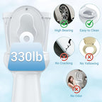 Round Toilet Seat with Toddler Seat – PP Locking Hinge Potty Training Toilet Seat Cover for Kids & Adults, White Detachable Child Toilet Seat for Family Bathroom