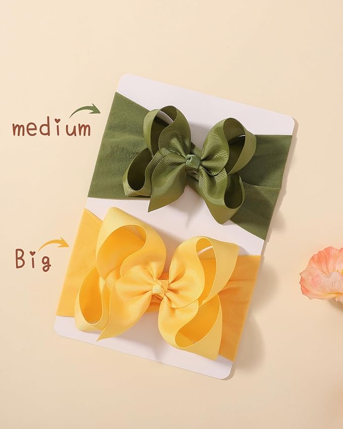 doboi 4 Inch 20pcs Baby Headbands Baby Girl Hair Bows Infant Newborn Toddler Baby Bows and Nylon Headbands Bows for Baby Girls Hair Accessories