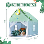 Wilwolfer Kid Tent with Mat, Star Lights - Kids Play Tents for Toddlers Kids Tents Indoor Playhouse - Princess Tent for Girls Toy House Gift (Green with Mesh)