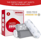 Crib Sheets for Boys or Girls 4 Pack, Fitted Crib Sheet for Standard Size Crib and Toddler Mattresses, Soft and Breathable Crib Sheets Baby Gift Boy Set, White