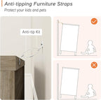 WAMPAT Dresser for Bedroom with 9 Drawers, Kids Dressers with Wide Chest of Drawers, Modern Wooden Closet Storage Organizer, Large Wood Dressers for Living Room, Nursery, Hallway, Rustic Oak