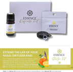 Essence Nasal Diffuser Starter Kit – Essential Oil Silicone Nose Ring Inhalers for Beginners – Wearable Aromatherapy Bundle for Relaxation, Energy & Breathing Support