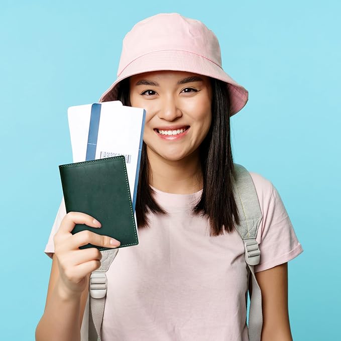 HIFA Leather Passport Holder, Handmade Passport Cover with Card and Ticket Slot - Genuine Leather, Elegant Design, Easy Access - Passport Case, Passport Wallet, Passport Holder