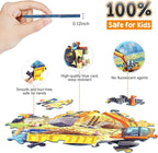 Floor Puzzles for Kids Ages 3 4 5 6 7 8, 70 Piece Construction Site Jigsaw Puzzle with Excavator Bulldozer Forklift Dumper Truck, Building Site Educational Toy Gift for Boys Birthday Christmas