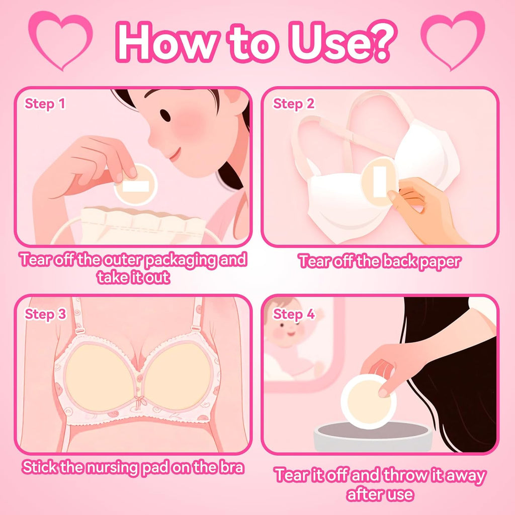 Nursing Pads Disposable, 100 Count Super Absorbent and Keep Dry Breast Pads for Leaking Milk Breastfeeding Moms Essentials