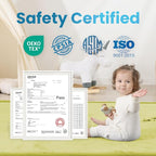 1.3" Thick Baby Play Mat for Floor, 28x72 Foam Tummy Time Mat, Padded Support Soft Plush Bedside Rugs for Infant Kids Toddler Crawling Kick Activity (Light Green)