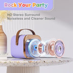FLUESTON Mini Karaoke Machine for Kids Adults, Portable Bluetooth Speaker with Wireless Microphone, Birthday Kids Gifts Toys for Girls Ages 3, 4, 5, 6, 7, 8, 9,10,11,12+ Years Old