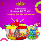 Kids Ball Pit Pop Up Large Tent for Toddlers - Indoor & Outdoor Gift Toys for Infants Girls & Boys, Baby Playpen with Zippered Storage Bag, 200 BallPit Balls Included