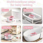 Baby Bath Seat for Babies 6 Months & up, Non-Slip Toddler Bath Seats for Babies Sitting Up, Safe Infant & Newborn Bathtub Chair with 4 Suction Cups & Soft Cushion for Shower,Pink
