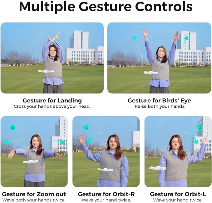 X1 Drone with Camera, Self-Flying Camera Drone with Follow Me Mode, Foldable Mini Drone with HDR Video Capture, Palm Takeoff, Intelligent Flight Paths, Hands-Free Control White (Combo Plus)