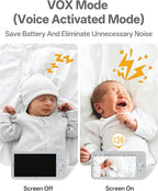 ARENTI Baby Monitor with 2 Cameras, Cry&Motion Detection, 2K Smart Baby Camera with 5'' Upgraded Wireless Display, 2 Way Audio, Super Night Vision, Lullabies, Breathing Light, Temp&Humidity Sensor