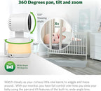 LeapFrog LF930HD Baby Monitor, 7” 720p HD Display,Video Baby Monitor with Camera and Audio, 1080p Smart Remote Access,360° Pan & Tilt,Color Night Light &Vision, Two-Way Intercom