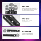 Sanwuta Fake Microphone Prop Sparkly Bling Rhinestones Plastic Play Microphone Pretend Glitter Bedazzled Mic for Cosplay Party Costume(Black)