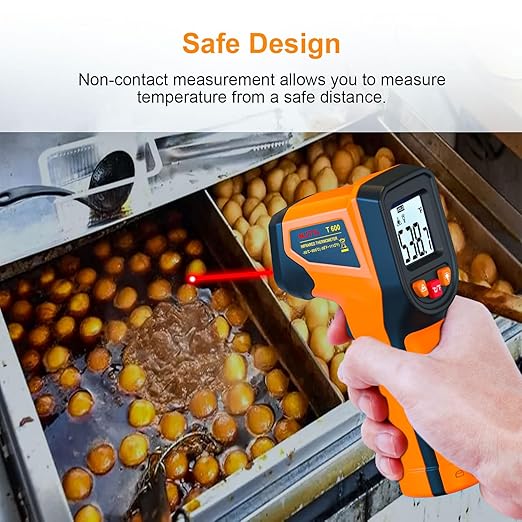 Upgrade 2023 Laser Infrared Thermometer Non-Contact Digital Temperature Gun, -58℉～1112℉(-50℃～600℃) IR Thermometer for Industrial, Kitchen Cooking, Automotive, HVAC (Not for Human Body Temp)