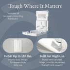 Foundations Classic Vertical Baby Diaper Changing Station, Wall Mount, Built in Liner Dispenser, One Handed Adjustable Safety Strap, Light Gray (100-EV)