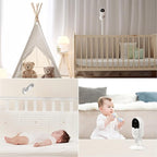 Smart Baby Monitor Contact-Free with Sleep & Breathing Tracking, 2K Secure Wi-Fi Video Camera Supporting Local Video Recording, AI Face Capture, Crying Alerts, Face Cover Alarm, Night Vision