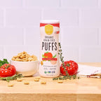 Serenity Kids 6+ Months Grain-Free Allergen-Safe Puffs for Toddlers & Babies - No Grains, Gluten, Nuts, Rice - Organic Veggies, Legumes, Olive Oil, Tomato & Herbs - 6 Count - Can Of Puffs