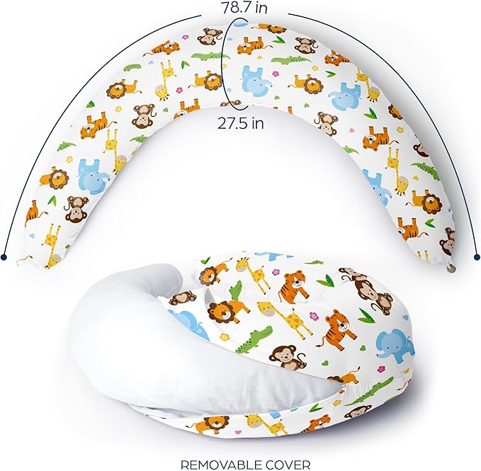 Niimo XXL Pregnancy Pillow & Baby Feeding Pillow - 2022 Double Platinum Winning Maternity Pillow, 100% Cotton Pregnancy Pillow Cover, Machine-Washable, Pregnancy Must Haves