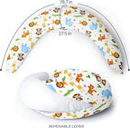 Niimo XXL Pregnancy Pillow & Baby Feeding Pillow - 2022 Double Platinum Winning Maternity Pillow, 100% Cotton Pregnancy Pillow Cover, Machine-Washable, Pregnancy Must Haves