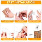 No Drill Metal Furniture Anchors (10 Packs) for Baby Proofing, 14" Adhesive Anti-Tip Furniture Wall Safety Straps for Child, Keep Toddlers & Pets Safe from Falling Furniture Like Dresser & Bookshelf