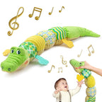 Sumobaby Baby Toys Musical Crocodile, Stuffed Animal Activity Soft Toys with Teether,Multi-Sensory Crinkle, Rattle and Textures, for Tummy Time Baby Toys 0 to 12 Months Boys, Girls, Alligator (Green)