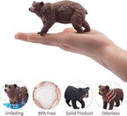 Toymany 6PCS Bear Figurines, Realistic Forest Animals Bear Family Figures Toy Set Includes Brown Bears Black Bears and Cubs, Education Toy Birthday for Kids Toddlers
