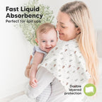 Organic Burp Cloths Baby Boy, Girl - 6-Pack Large Cotton Burping Cloths for Babies, Spit Up Rags, Super Absorbent, Ultra Soft Newborn Rag, Gender Neutral, Machine Washable, Durable (Wilderness)