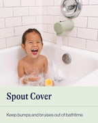 Lalo Spout Cover – BPA-Free Silicone Bath Spout Safety Cover for Babies & Toddler, Fits Most Faucets, Soft & Durable Silicone Bathtub Faucet Cover, Easy to Clean - Sage