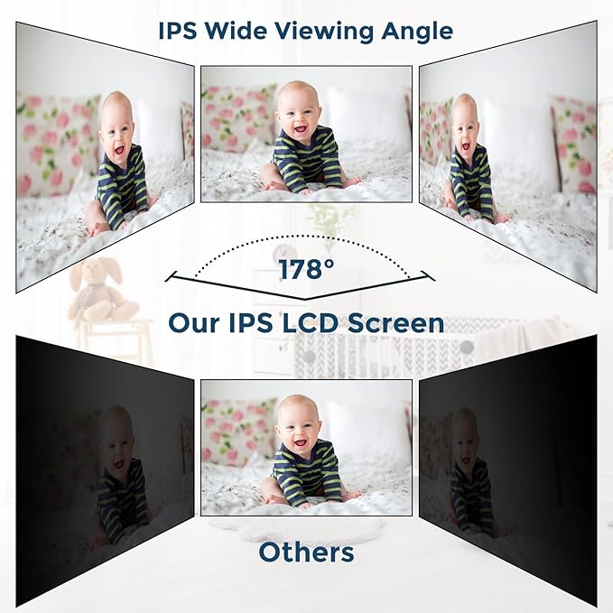 Baby Monitor - 1000ft Long Range Baby Monitor with Camera and Audio No WiFi, Built in 3500mAh Battery,Auto Night Vision, Temperature, 2-Way Talk, 8 Lullabies, 4.3'' Screen