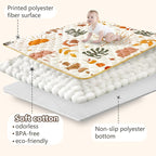 Baby Play Mats for Floor, 71”x59” Upgraded Thickness & Larger Super Soft Playmat for Babies and Toddlers, Foldable Washable, Upgrade Anti-Slip Crawling Mat for Playpen(Boho Nature)