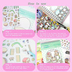 Dwpetzo 20 Sets DIY 3D Sticker Scenes for Adults with Tweezer, Cute 3D House Sticker Therapy for Girls Make Your Own Mini Room Scene Collection Book for Adult Kids Relief Stress Pass The Time