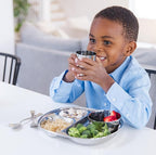 Ahimsa Stainless Steel Plates for Kids - Divided Plates for Toddlers, Pediatrician Designed, Non Toxic Toddler Plate, Camping Plate, BPA Free & Dishwasher Safe (Set of 4)